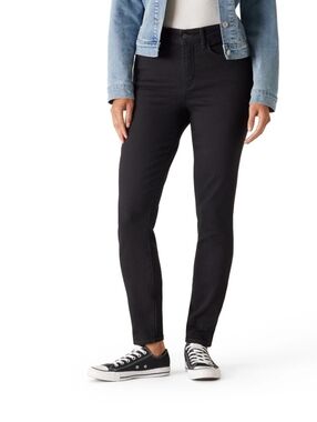 Women's Mid-Rise Black Slim Jeans
